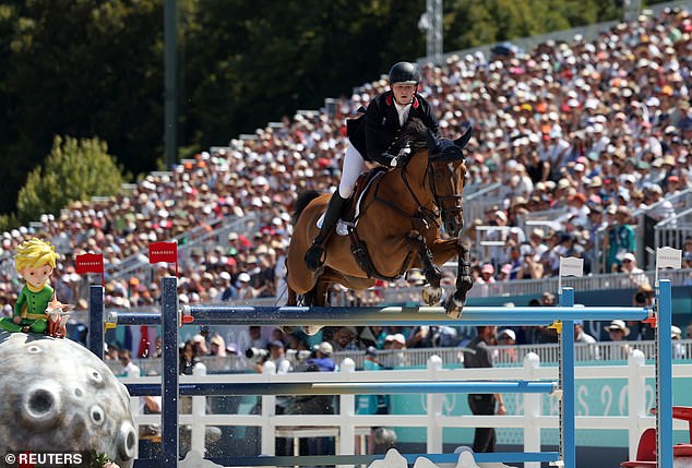 Harry Charles of Great Britain riding Romeo 88 in action on August 5 at the Paris 2024 Olympic Games