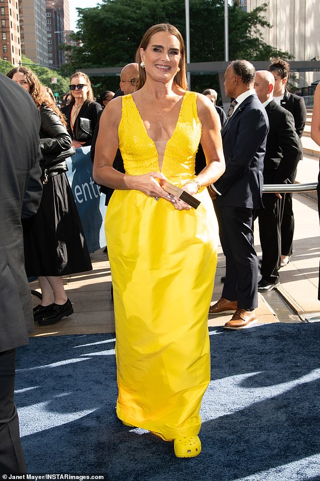 But ahead of its release, the 59-year-old Blue Lagoon star revealed the book's cover on Instagram alongside People, pictured at the 2024 Tony Awards.