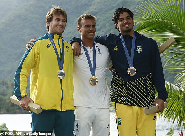 By taking silver, Robinson (pictured left with gold medallist Kauli Vaast, centre, and Gabriel Medina) achieved Australia's best result in Olympic surfing.