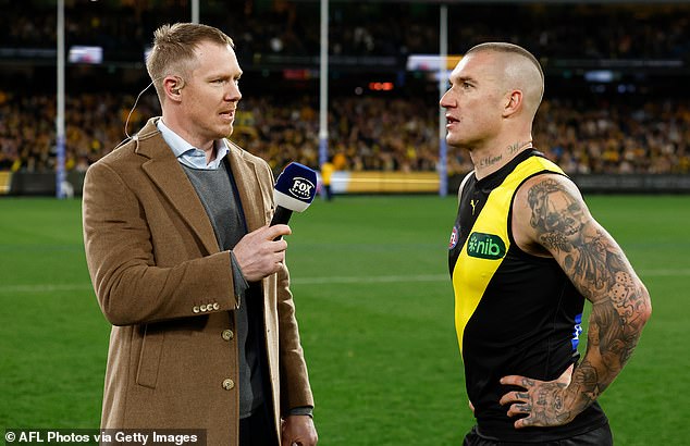 His former teammate and good friend Jack Riewoldt (pictured left with Martin after a match this year) has already made the jump to the media.