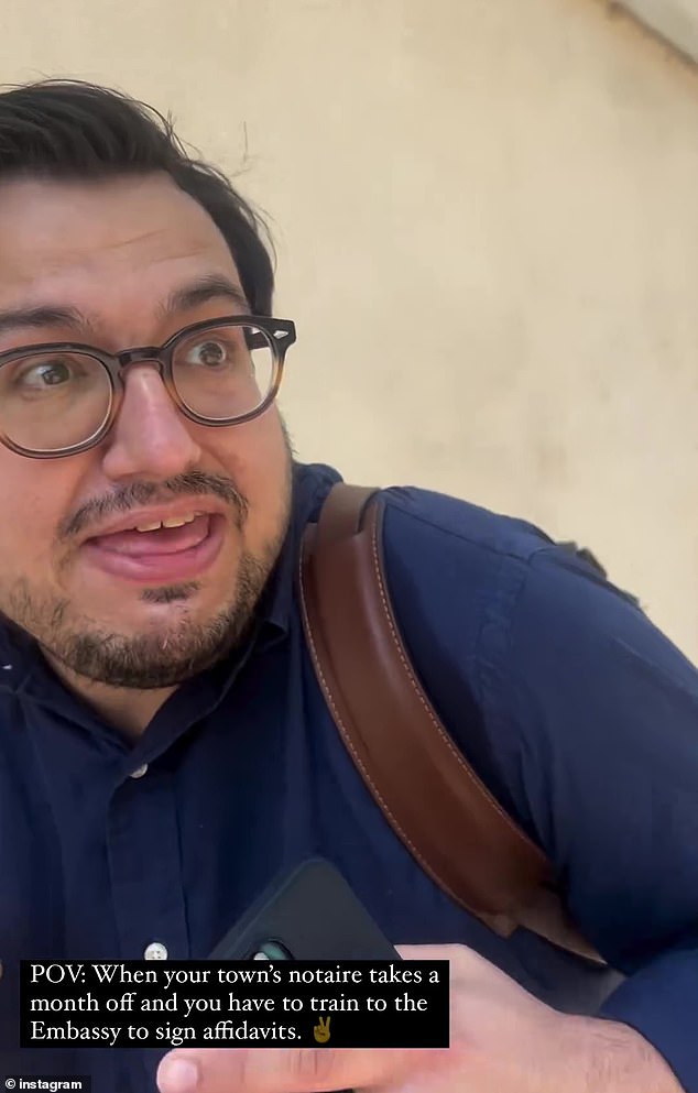 Mr Sharaz said he was afraid of pigeons as he walked along the Parisian sidewalk.