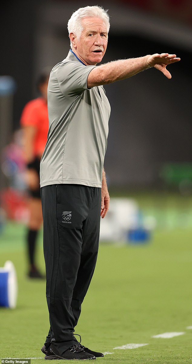 Tom Sermanni coached the Matildas in two stints: from 1994 to 1997 and then from 2005 to 2012 (pictured, in charge of the New Zealand team at the Tokyo Olympics)