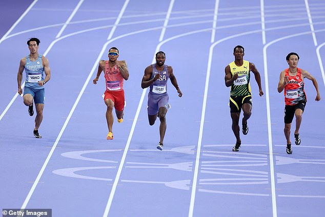 Lyles barely defeated Jamaican Kishane Thompson to claim his first Olympic gold medal