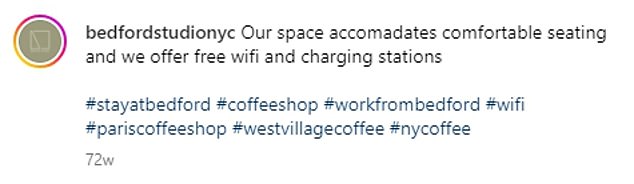 But it was offering free Wi-Fi in an attempt to attract customers in its first Instagram posts last year.