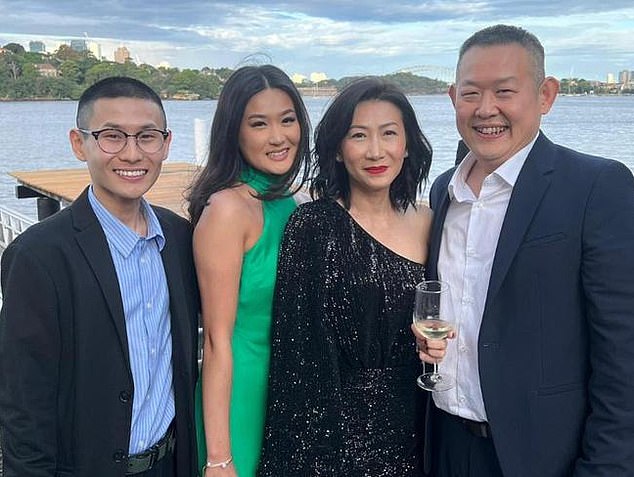 Melvern Kurniawan, 22 (pictured left with his family), was allegedly stabbed in the neck and back with a kitchen knife by a 14-year-old boy at Sydney University on 2 July.