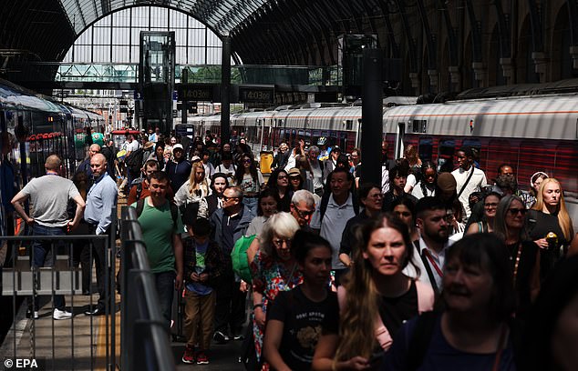 London's King's Cross station, where trains leave for Newcastle and Edinburgh, on July 19