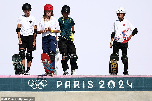 The 11-year-old girl (right) was born after the London Games and competed in the park preliminaries.