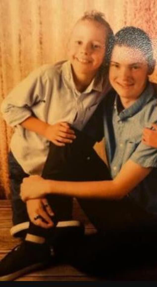 Korbin (left) is pictured with his brother Zack, who was with the teen when he was hit by a car and later died.