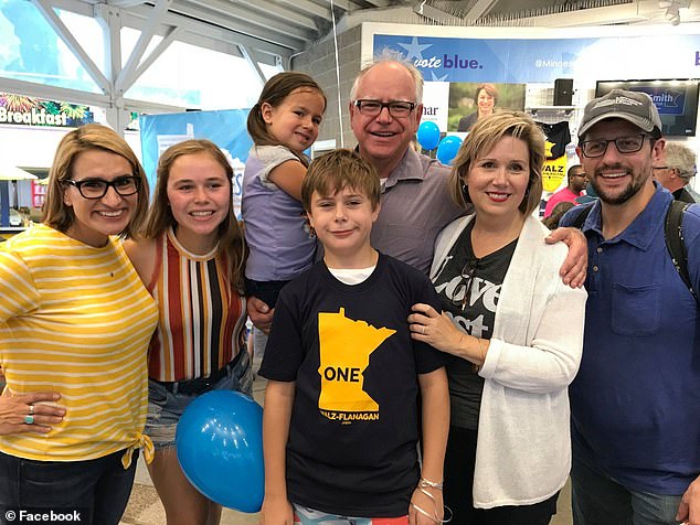 Gwen Walz (second from right, in white jacket) is a teacher like her husband. The two met when they were both teaching in a public high school in temporary classrooms in Nebraska and Tim's voice was too loud.