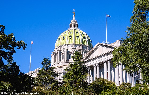 The Pennsylvania State Capitol building in Harrisburg, Pennsylvania