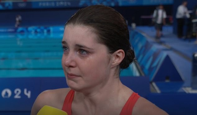 The British team star held back tears after her brave effort in the 10m platform final.