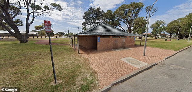 The overnight attack occurred in a public toilet block (pictured) in Bluff Point, in mid-west Washington.