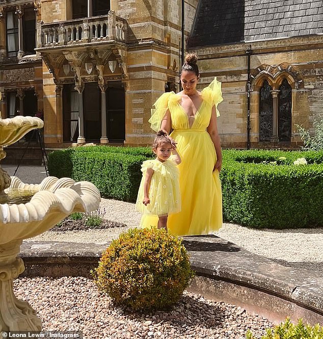 This comes after Leona's daughter looked the spitting image of her mother when the couple wore adorable matching yellow tulle princess dresses to a wedding last month.