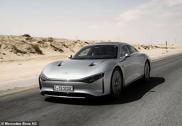 The Mercedes EQXXX electric concept car holds the longest known driving record on a single charge, 1,000 kilometres, which it achieved earlier this year. However, as it is only a prototype and not a production vehicle, it does not qualify for the Guinness Book of World Records.