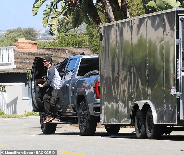 The truck was towing a trailer.