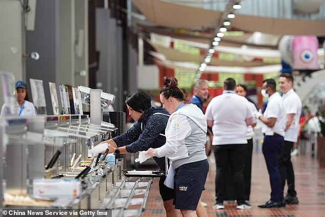 An estimated 40,000 meals are prepared daily for the 15,000 athletes in the Olympic Village.