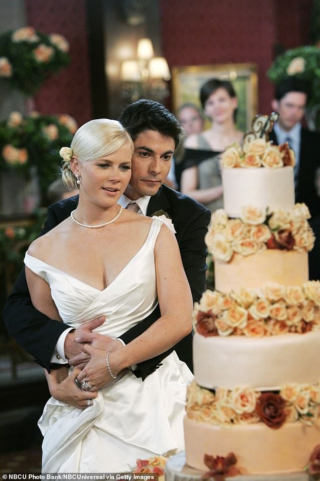 Sweeney pictured in 2007 during a wedding episode with co-star Bryan Dattilo