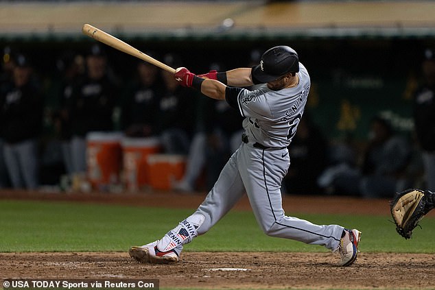 Andrew Benintendi hit a two-run homer to put the White Sox on the board in the fourth inning.