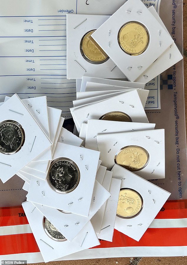 The man allegedly sold the coins (pictured) online for 10 times their face value.