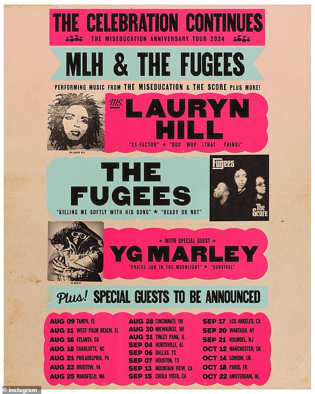 On Tuesday, August 6, ticket holders hoping to see the 49-year-old R&B singer and iconic hip-hop trio Fugees received a letter stating that their money would be refunded.