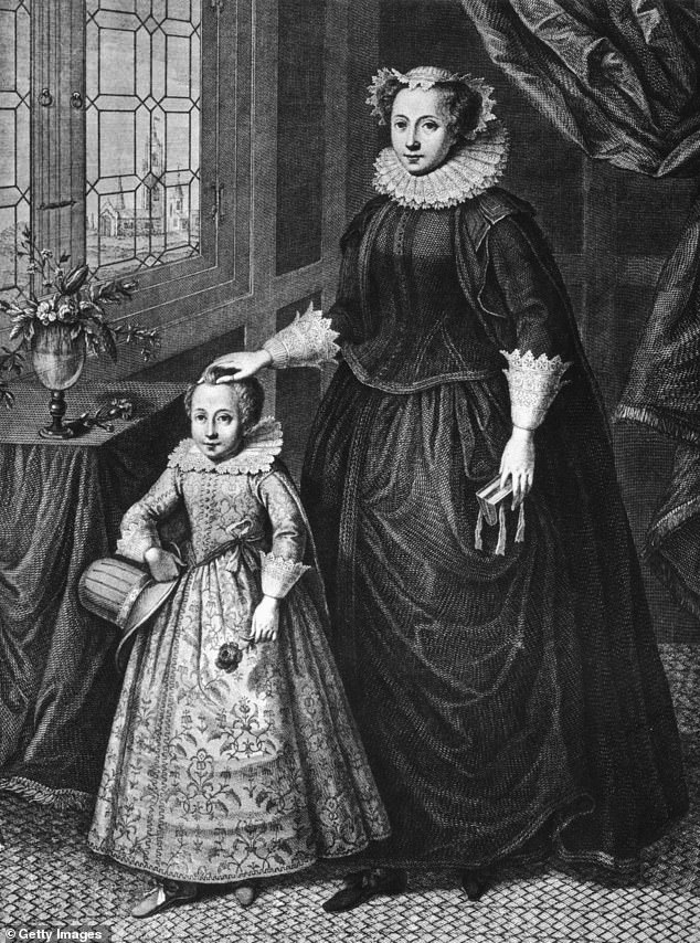 Mary, Queen of Scots, with her son, the future King James I of England (James VI of Scotland)