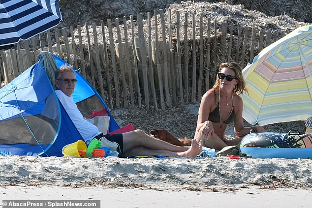 The couple looked happier than ever as they spent the day relaxing and soaking up the sun together.