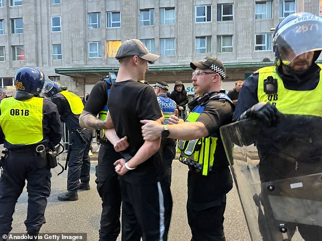 Chaos broke out again on the streets of Britain in the wake of the Southport murders, as hundreds of people took to the streets in Birmingham and Plymouth (pictured)