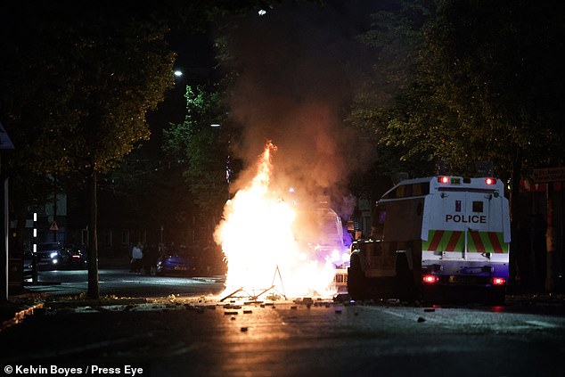 Violence broke out again in Belfast last night amid ongoing unrest across the UK.