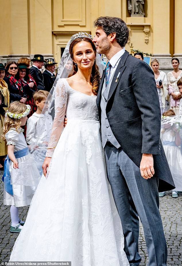 Prince Ludwig of Bayern and Sophie-Alexandra Evekink in the St. Kathedan Church (Theatinerkirche) in Munich