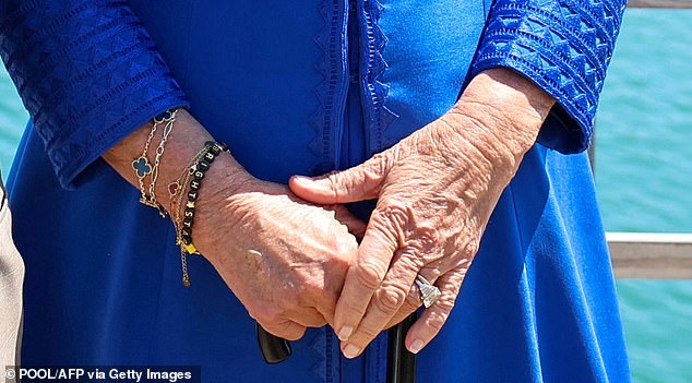 Queen Camilla wore a personalized bracelet that read 