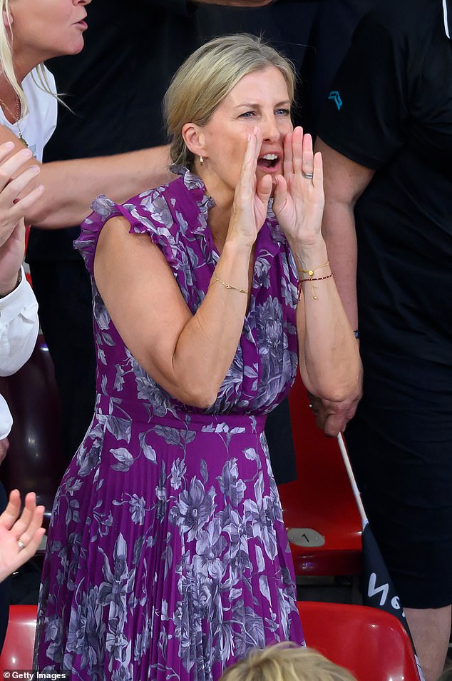 Sophie, 59, was excited as she cheered on the British team from the stands as they claimed gold on day 10 of the Paris Olympics at the Bercy Arena.