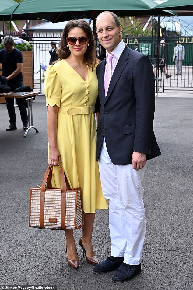 Sophie, also known as Lady Frederick Windsor, chose a belted yellow dress to attend Wimbledon with her husband this year.