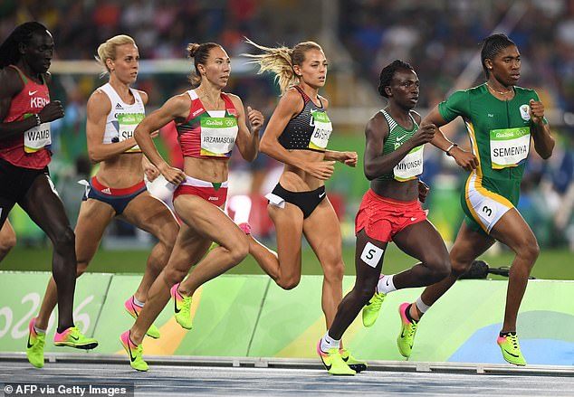 At the time, Caster Semenya (front) was allowed to compete despite her high testosterone levels.