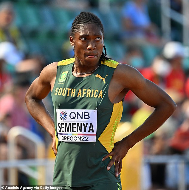 Caster Semenya, pictured at the 2022 World Athletics Championships, has never been able to defend her women's 800m title after winning gold in Rio.