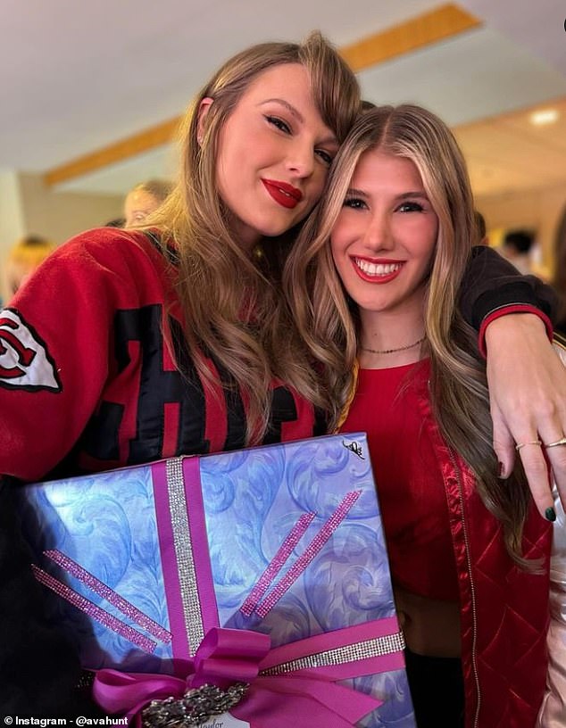 Ava Hunt (right) is photographed with Taylor Swift, girlfriend of Chiefs tight end Travis Kelce