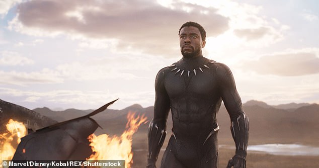 Black Panther star Chadwick Boseman died at the age of 43 from colon cancer in August 2020; he is seen in the 2018 film.