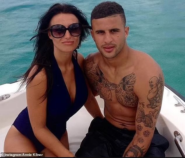 Footballer Kyle Walker with his wife Annie Kilner. Walker earns £160,000 a week playing for Manchester City