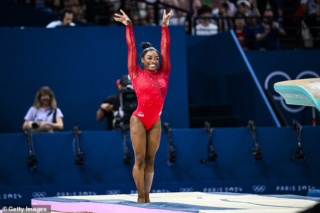 Biles won her second Olympic gold medal in vault after winning the event in Rio in 2016.