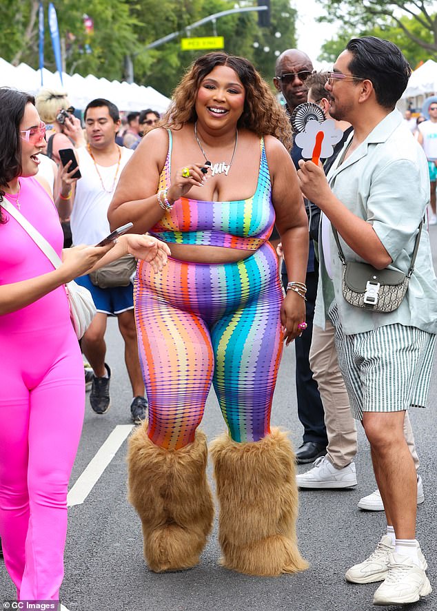 Lizzo attended a Pride Month celebration in Los Angeles in June.