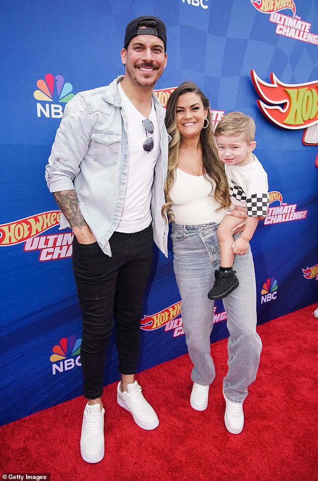 Brittnay and Jax, who share three-year-old son Cruz, announced their split in February after nearly five years of marriage; (seen with their son in May 2023)