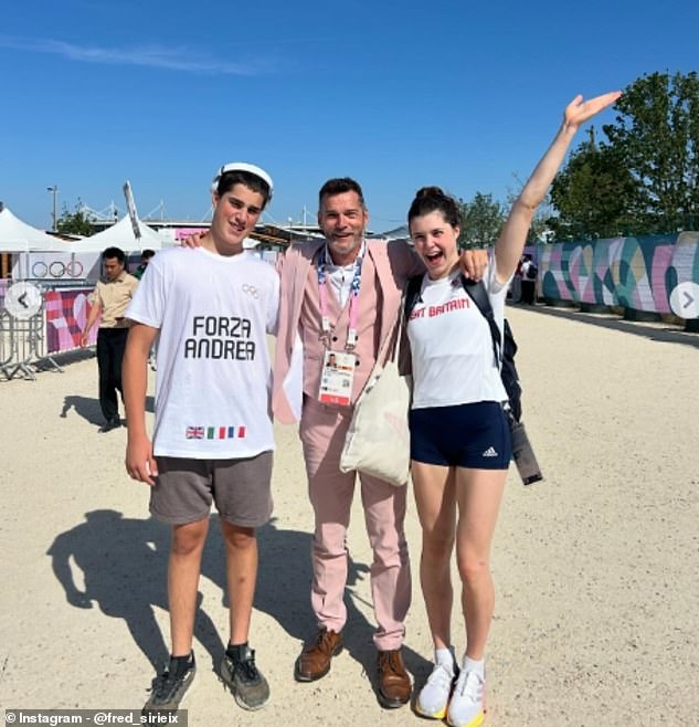 Fred also shared a family photo of himself with his two children walking around Paris and enjoying the Olympic village with Andrea dressed in her Team GB uniform.