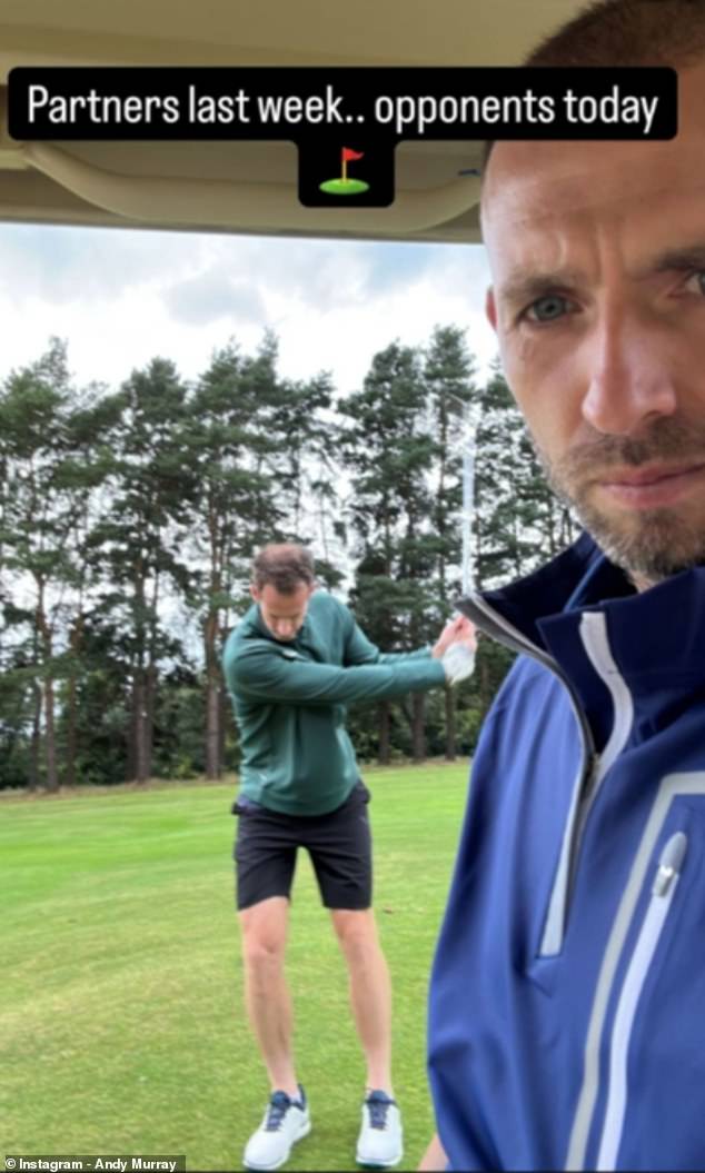 Murray shared an update on his Instagram page showing the pair competing on the golf course.