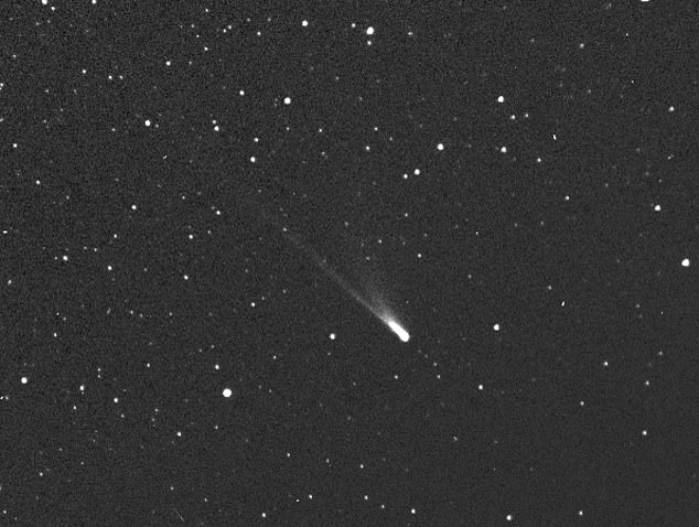 Comets emit trails of dust and debris as they streak across the sky. Comet Swift Tuttle's trail of debris is what causes the Perseid meteor shower.