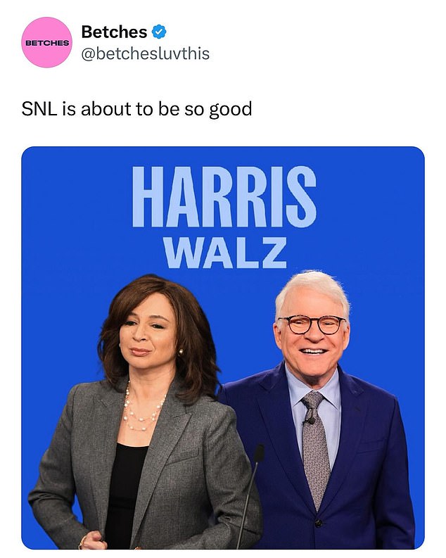 Digital media company Betches even shared a 'Harris Walz' campaign poster with Rudolph and Martin on it.