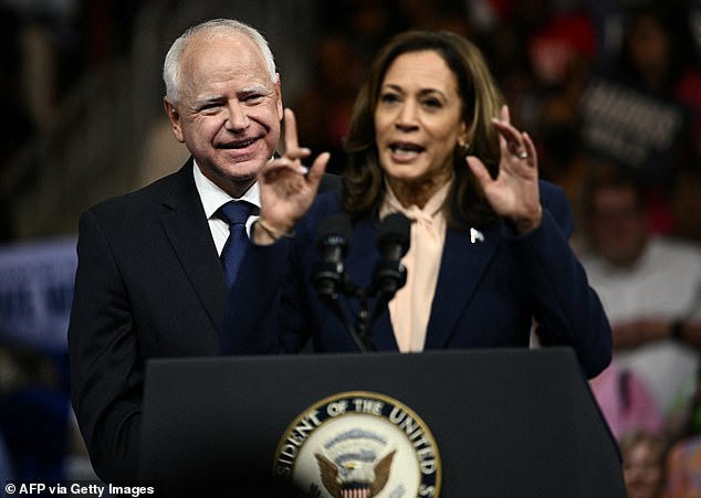 Harris and Walz made their first campaign stop as running mates at a rally in Philadelphia on Tuesday (pictured together, Aug. 6, 2024)