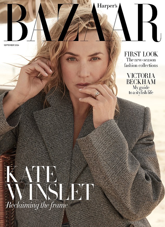 The actress poses on the cover of Harper's Bazaar's September issue, ahead of the release of her new biopic Lee next month.