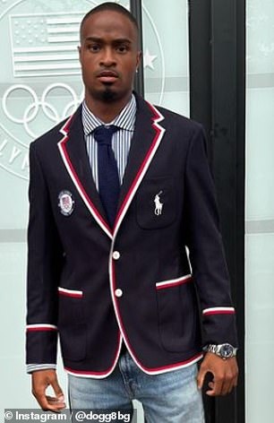 Hall in official Team USA ceremony attire.