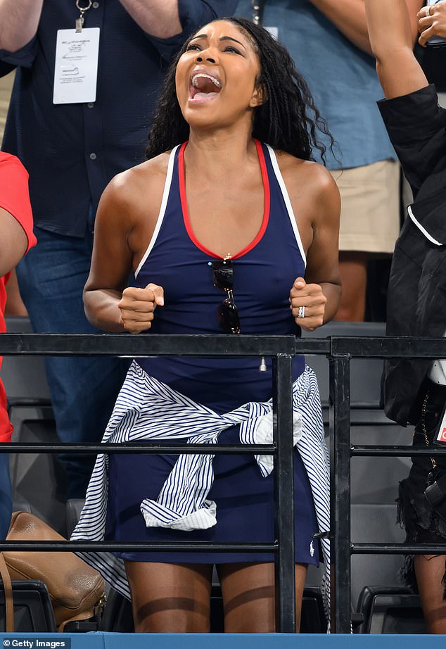 Earlier in the day, the LA's Finest actress was seen passionately cheering on Simone Biles and Jordan Chiles in the gymnastics women's floor exercise final.