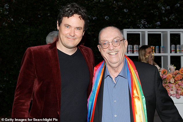 Olds and Steve Pieters attend the special screening of 'The Eyes Of Tammy Faye' in Los Angeles on September 16, 2021. Olds played a young Pat Robertson, who was a well-known television evangelist. The film won two Oscars.