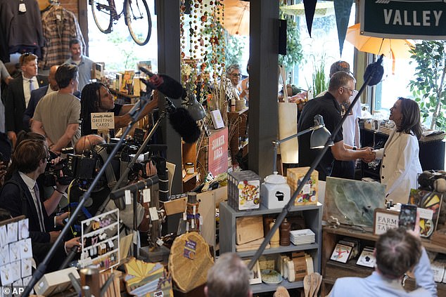 Kamala Harris stopped by The Local Store in Eau Claire, Wisconsin